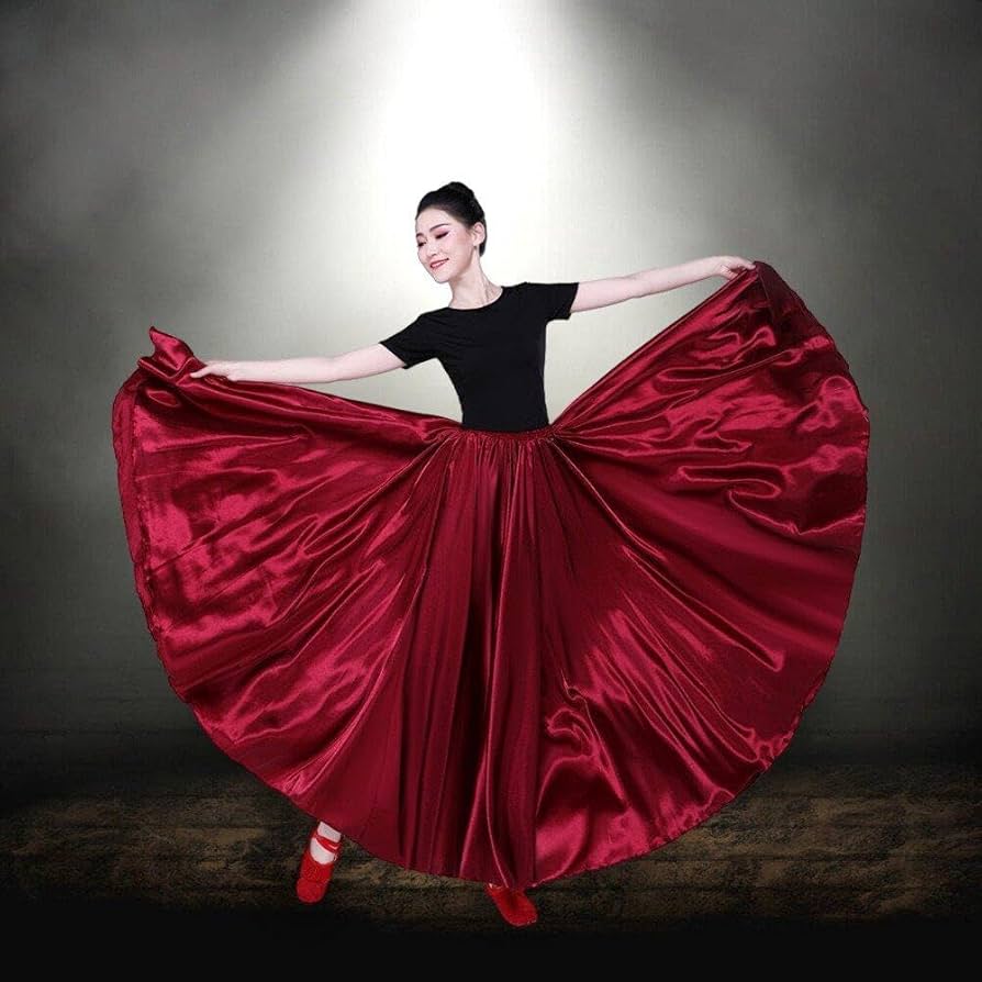 ダンススカートスイングベリーダンス女性パフォーマンス衣装1000度ダンス衣装フル Amazon.co.jp: スイングダンススカート ロングスカート スペイン